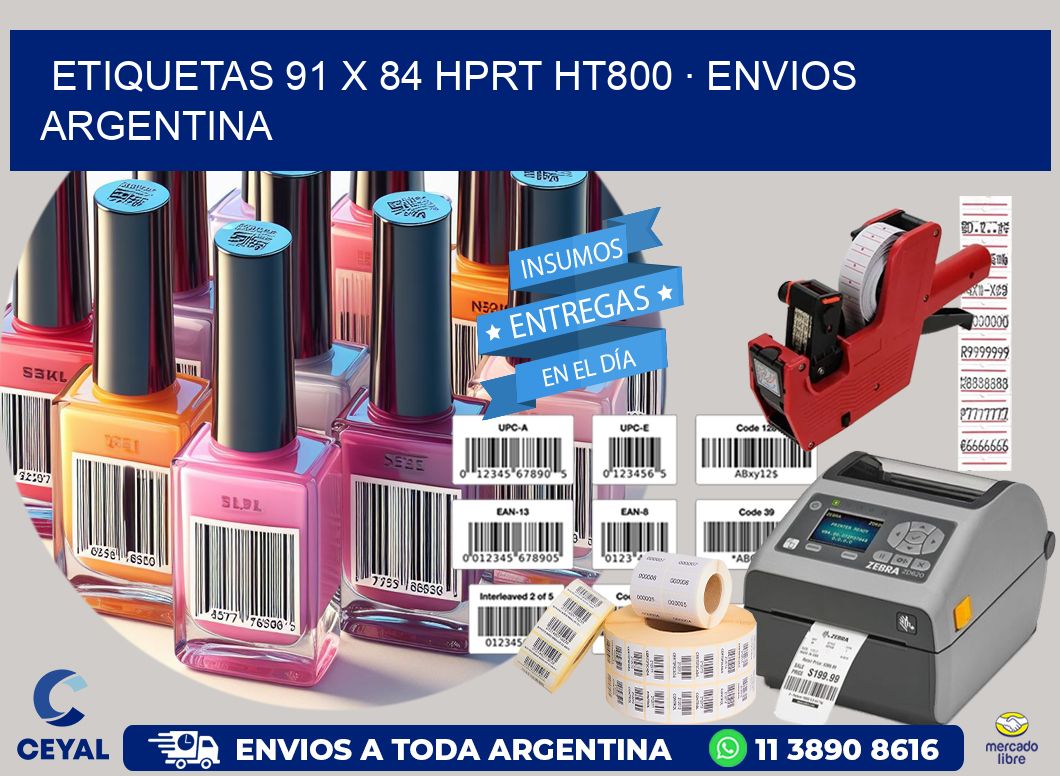 ETIQUETAS 91 x 84 HPRT HT800 · ENVIOS ARGENTINA