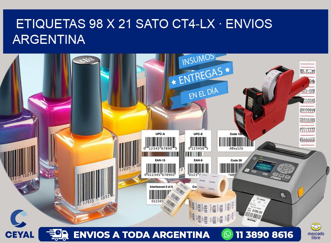 ETIQUETAS 98 x 21 SATO CT4-LX · ENVIOS ARGENTINA