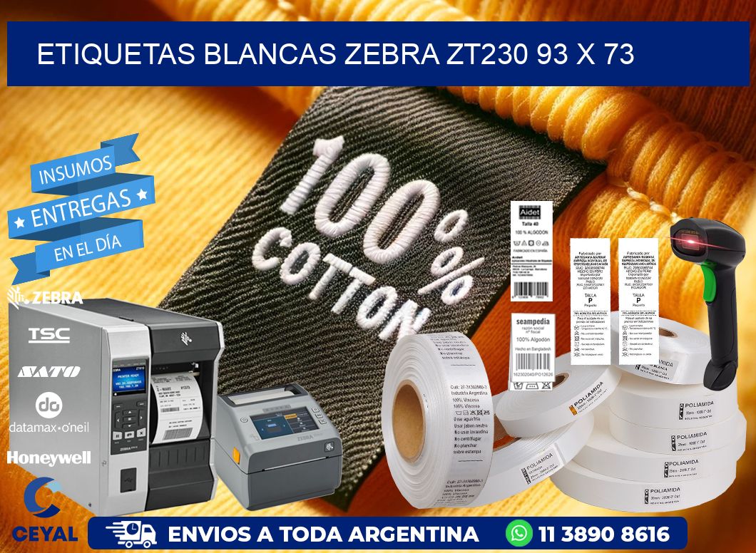 ETIQUETAS BLANCAS ZEBRA ZT230 93 x 73