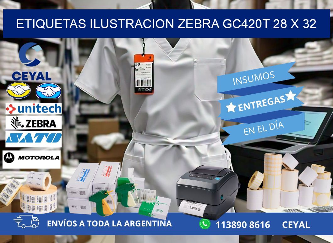 ETIQUETAS ILUSTRACION ZEBRA GC420T 28 x 32