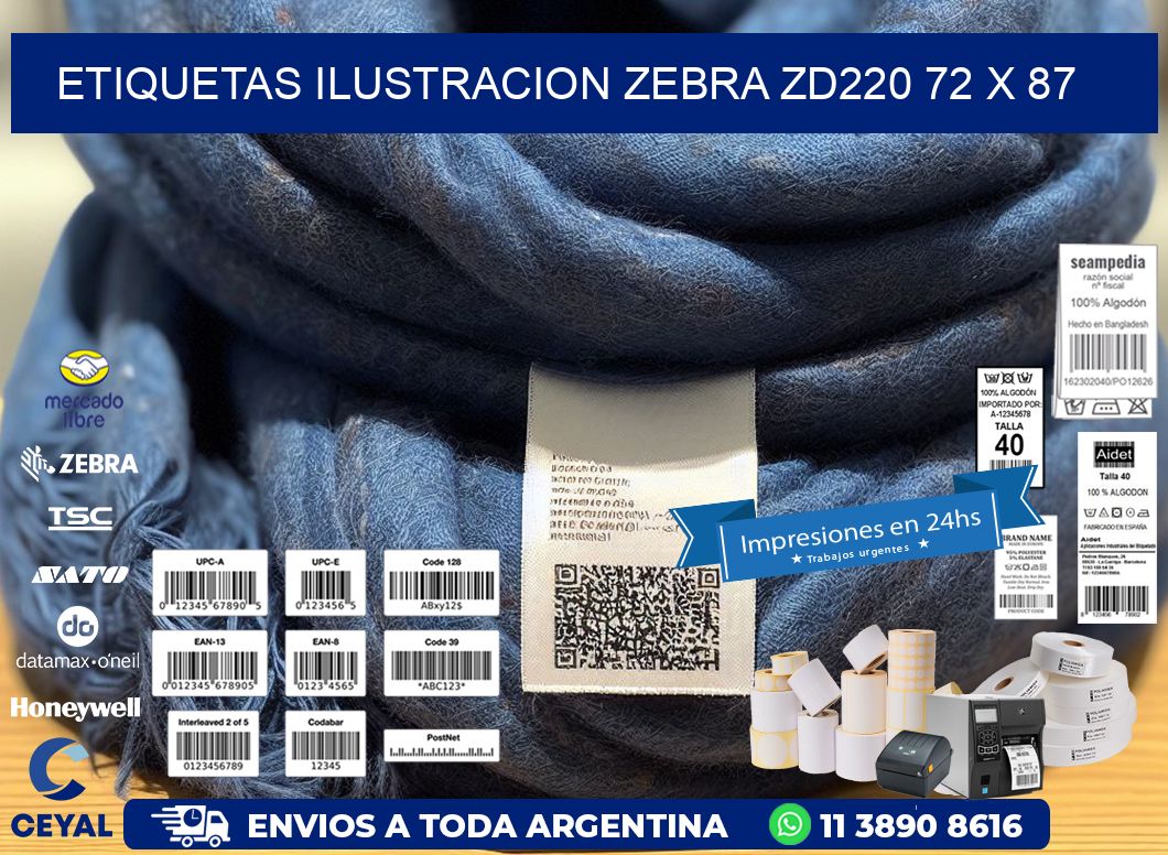 ETIQUETAS ILUSTRACION ZEBRA ZD220 72 x 87