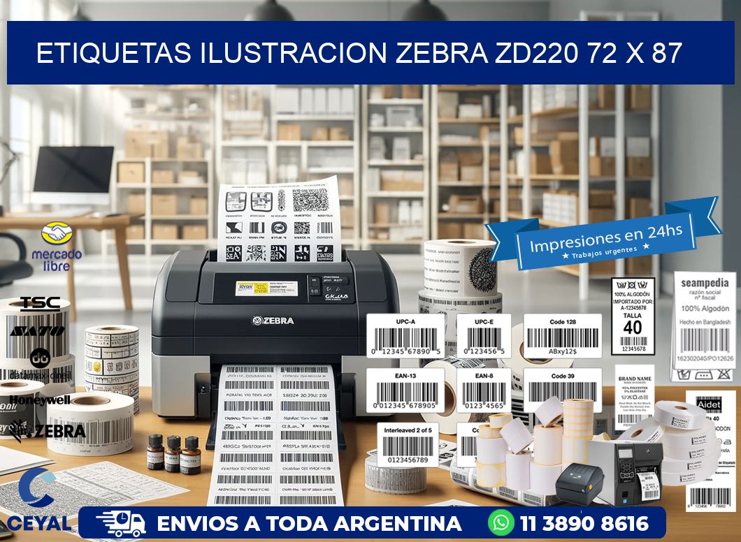 ETIQUETAS ILUSTRACION ZEBRA ZD220 72 x 87