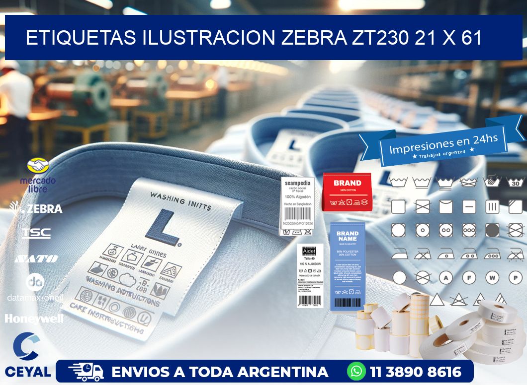 ETIQUETAS ILUSTRACION ZEBRA ZT230 21 x 61