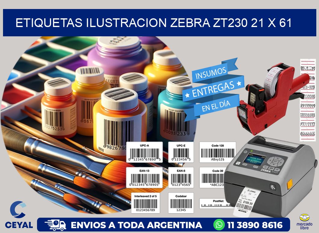 ETIQUETAS ILUSTRACION ZEBRA ZT230 21 x 61