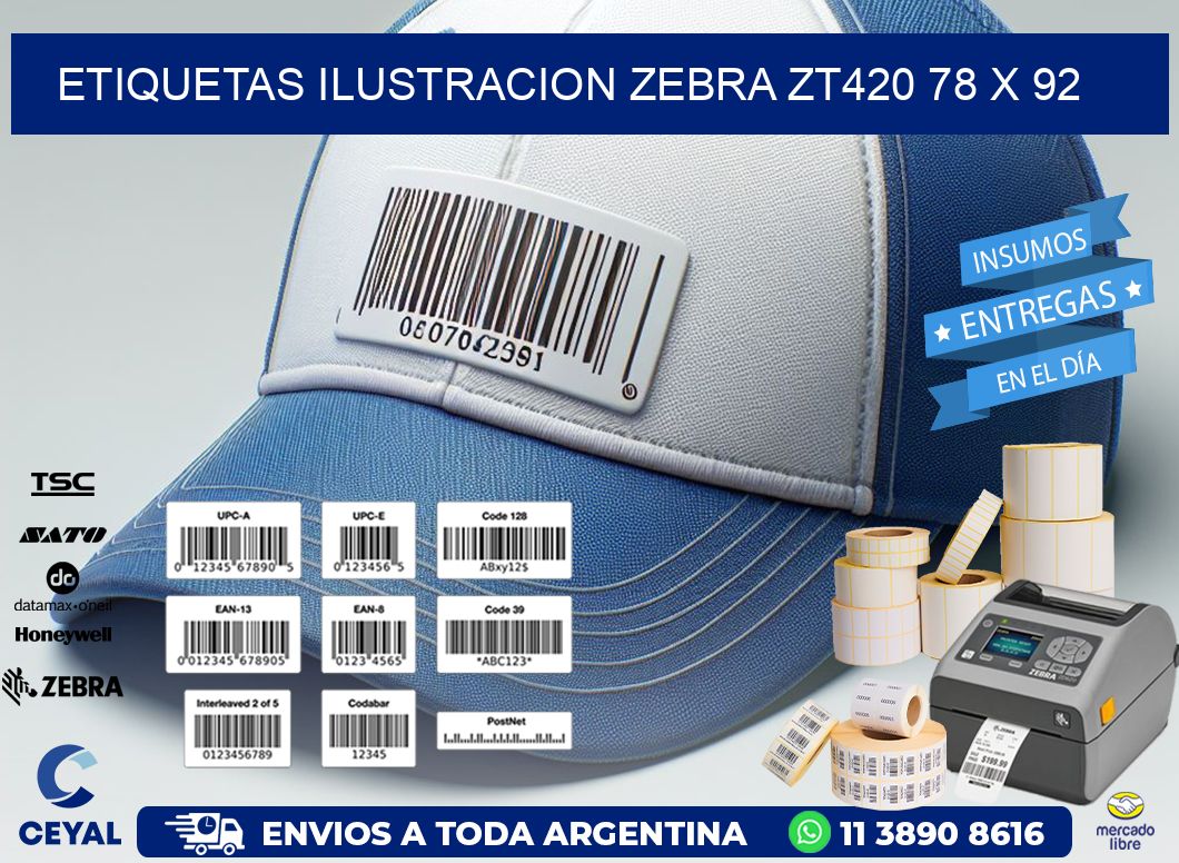 ETIQUETAS ILUSTRACION ZEBRA ZT420 78 x 92