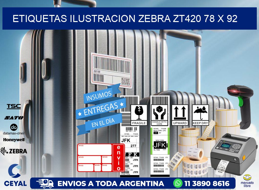ETIQUETAS ILUSTRACION ZEBRA ZT420 78 x 92