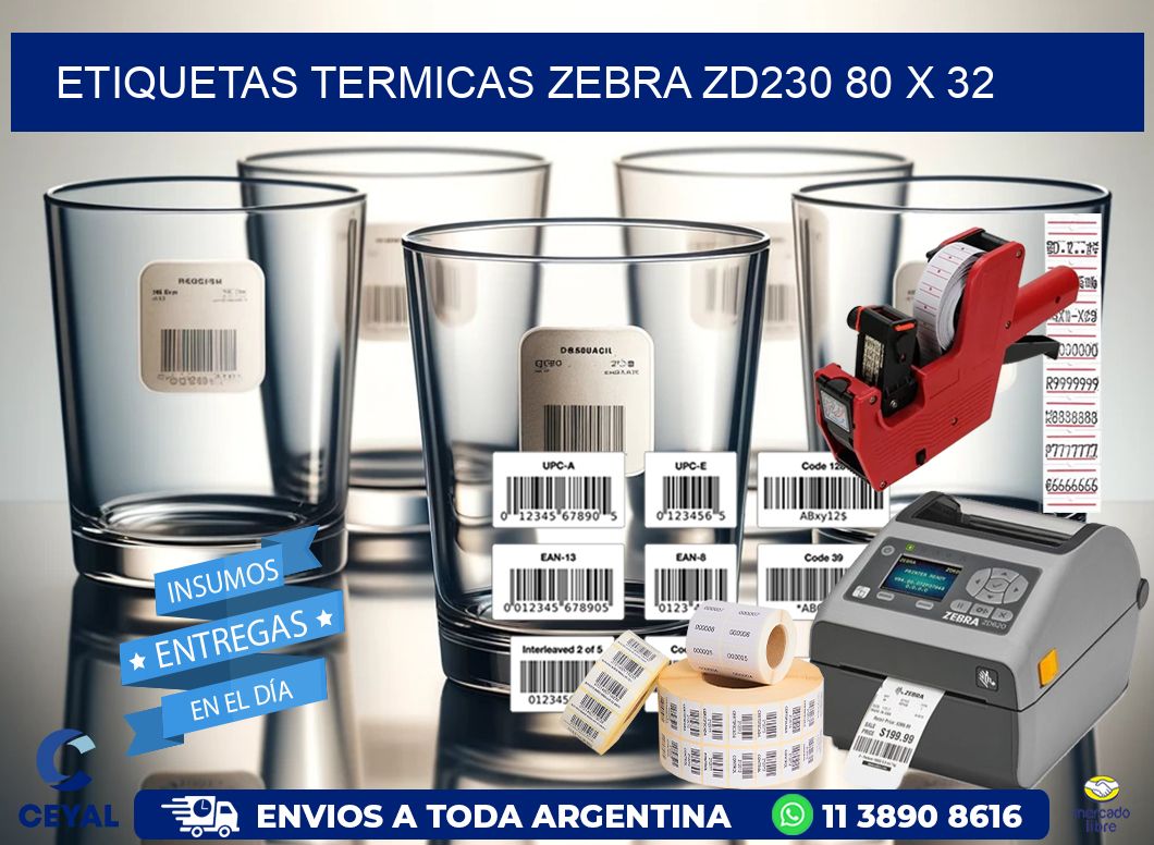 ETIQUETAS TERMICAS ZEBRA ZD230 80 x 32
