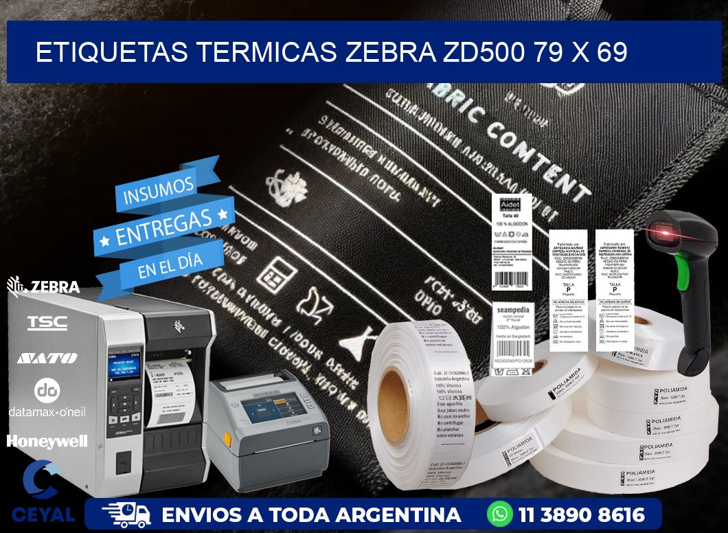 ETIQUETAS TERMICAS ZEBRA ZD500 79 x 69