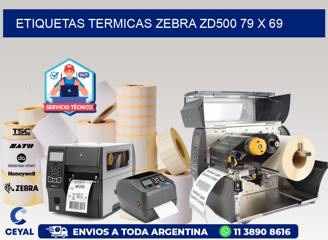 ETIQUETAS TERMICAS ZEBRA ZD500 79 x 69