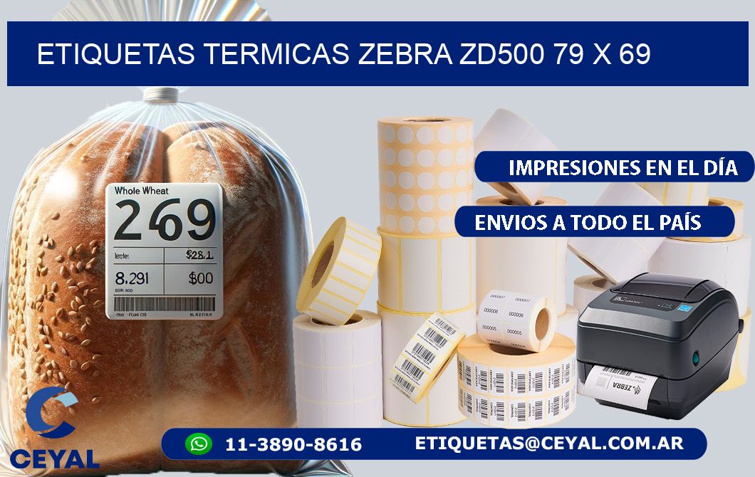 ETIQUETAS TERMICAS ZEBRA ZD500 79 x 69