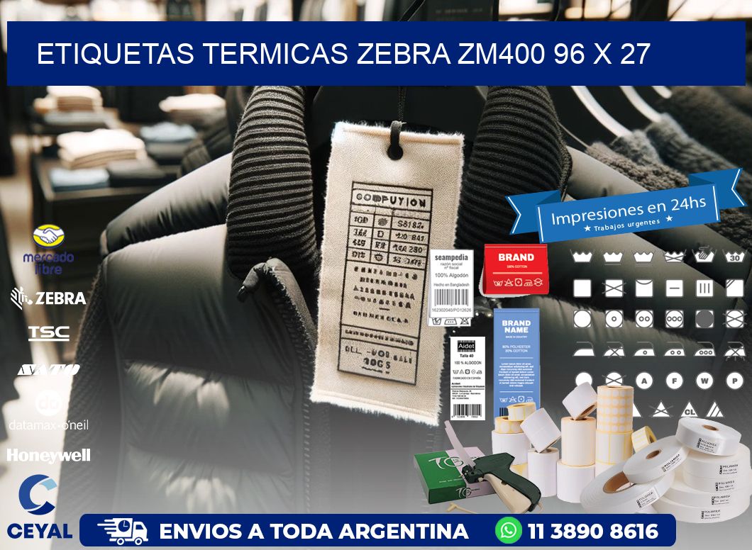 ETIQUETAS TERMICAS ZEBRA ZM400 96 x 27