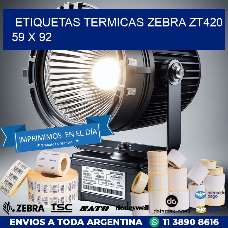 ETIQUETAS TERMICAS ZEBRA ZT420 59 x 92