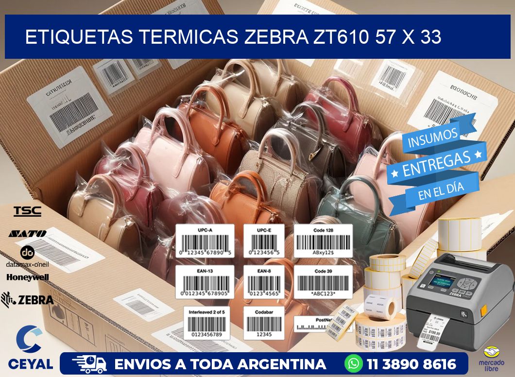 ETIQUETAS TERMICAS ZEBRA ZT610 57 x 33