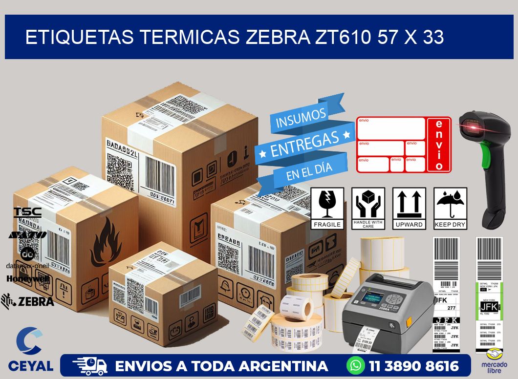 ETIQUETAS TERMICAS ZEBRA ZT610 57 x 33