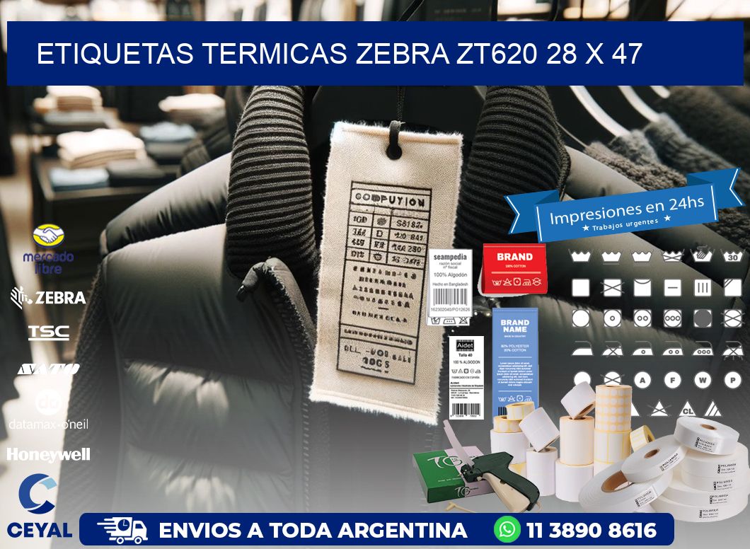 ETIQUETAS TERMICAS ZEBRA ZT620 28 x 47
