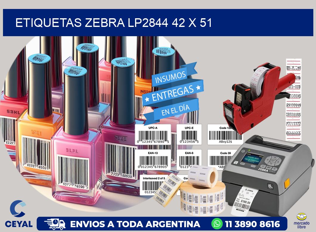ETIQUETAS Zebra LP2844 42 x 51