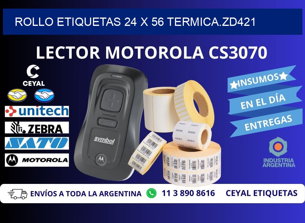 Rollo etiquetas 24 x 56 termica.zd421