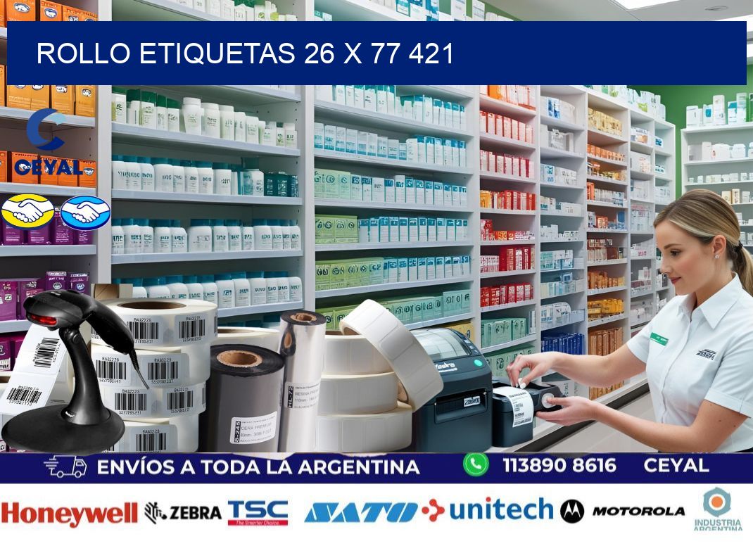 Rollo etiquetas 26 x 77 421