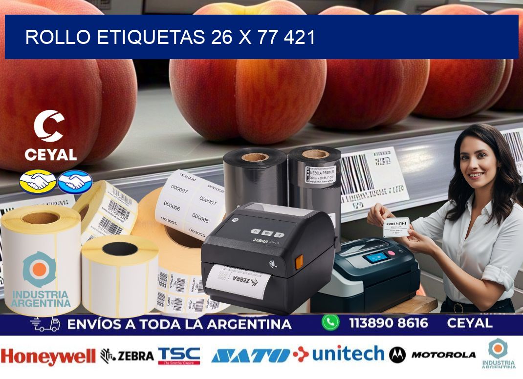 Rollo etiquetas 26 x 77 421