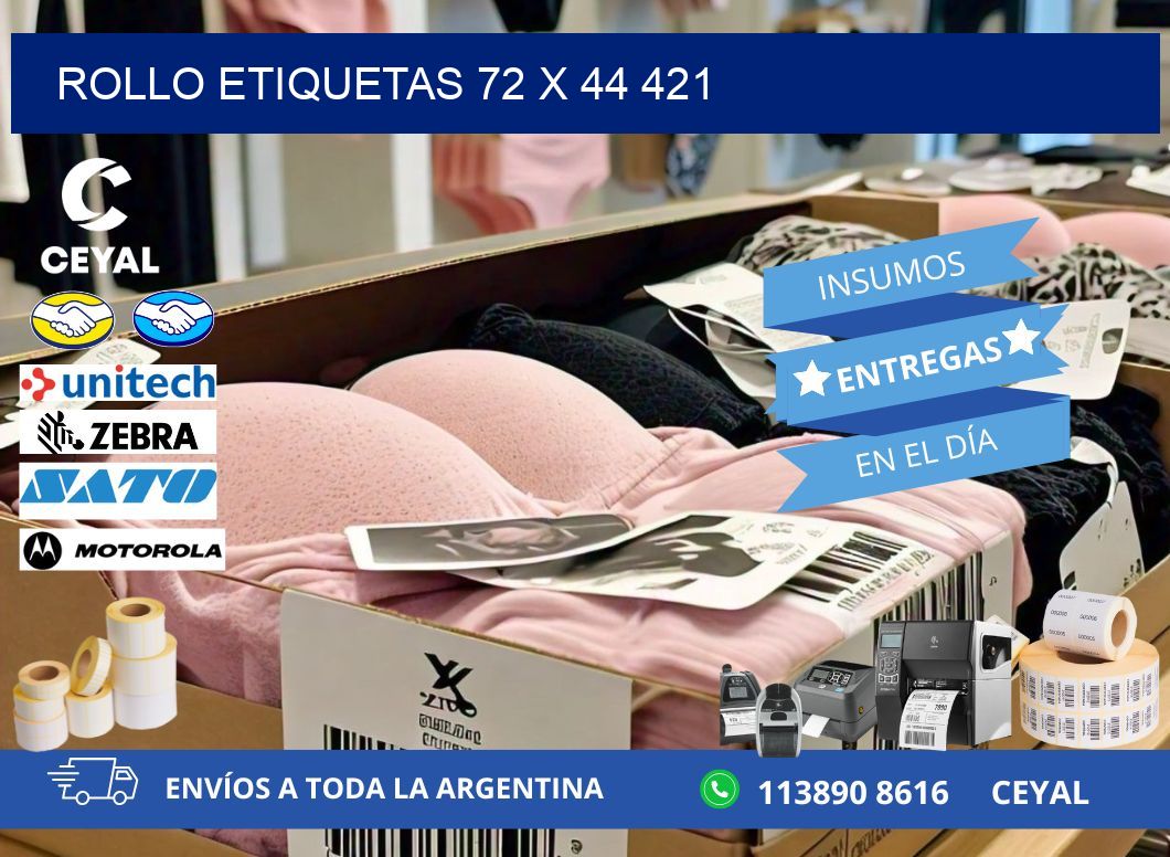 Rollo etiquetas 72 x 44 421