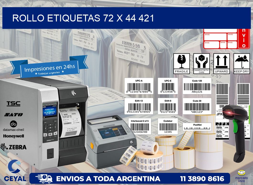 Rollo etiquetas 72 x 44 421