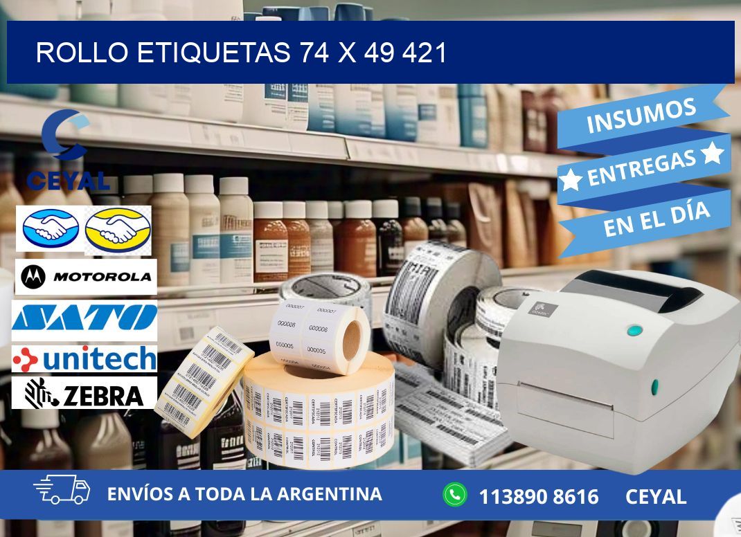 Rollo etiquetas 74 x 49 421