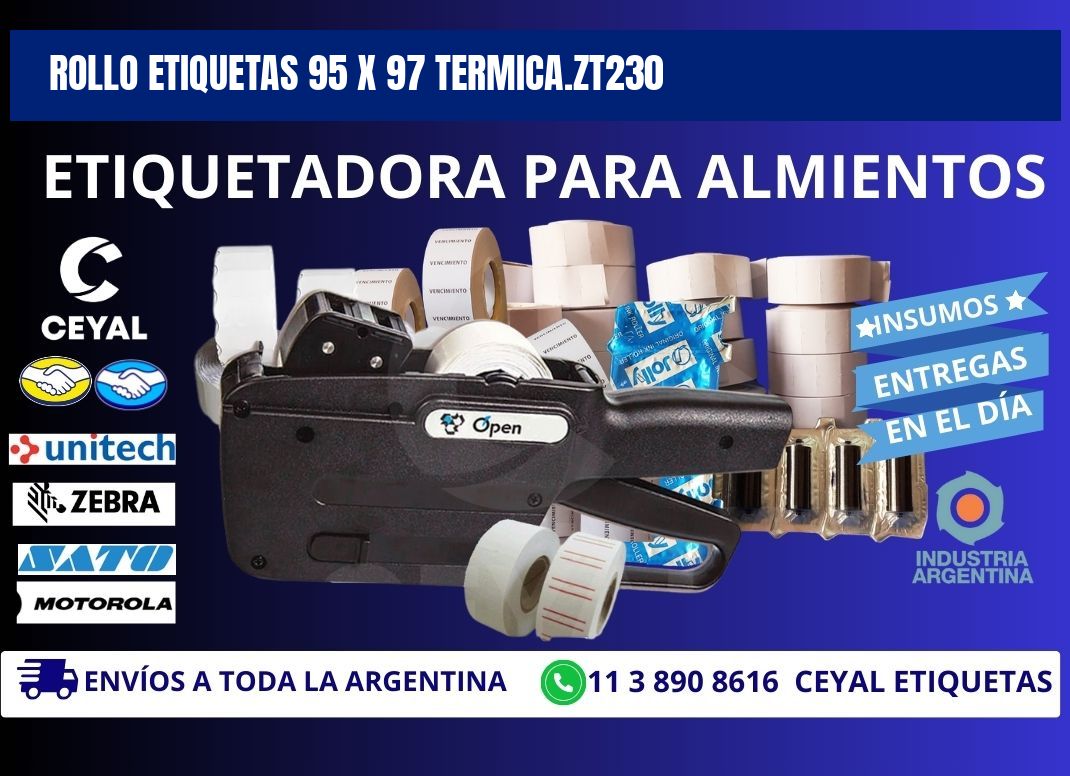 Rollo etiquetas 95 x 97 termica.zt230