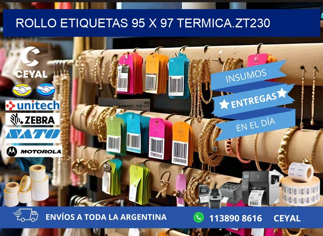 Rollo etiquetas 95 x 97 termica.zt230