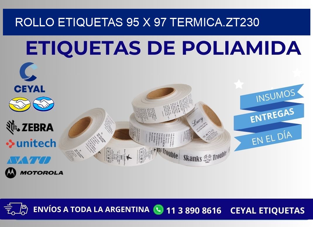 Rollo etiquetas 95 x 97 termica.zt230