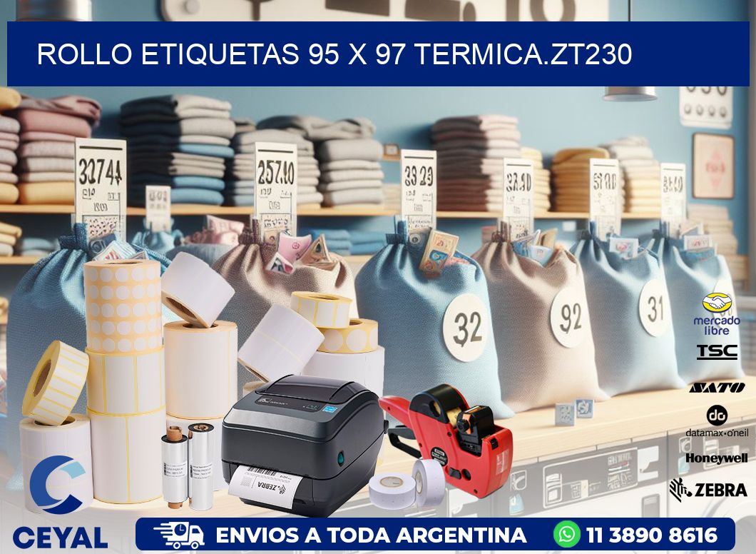 Rollo etiquetas 95 x 97 termica.zt230