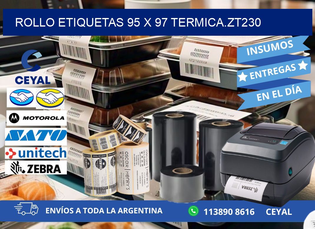 Rollo etiquetas 95 x 97 termica.zt230