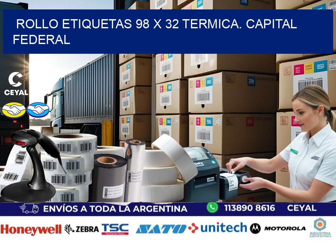 Rollo etiquetas 98 x 32 termica. Capital Federal