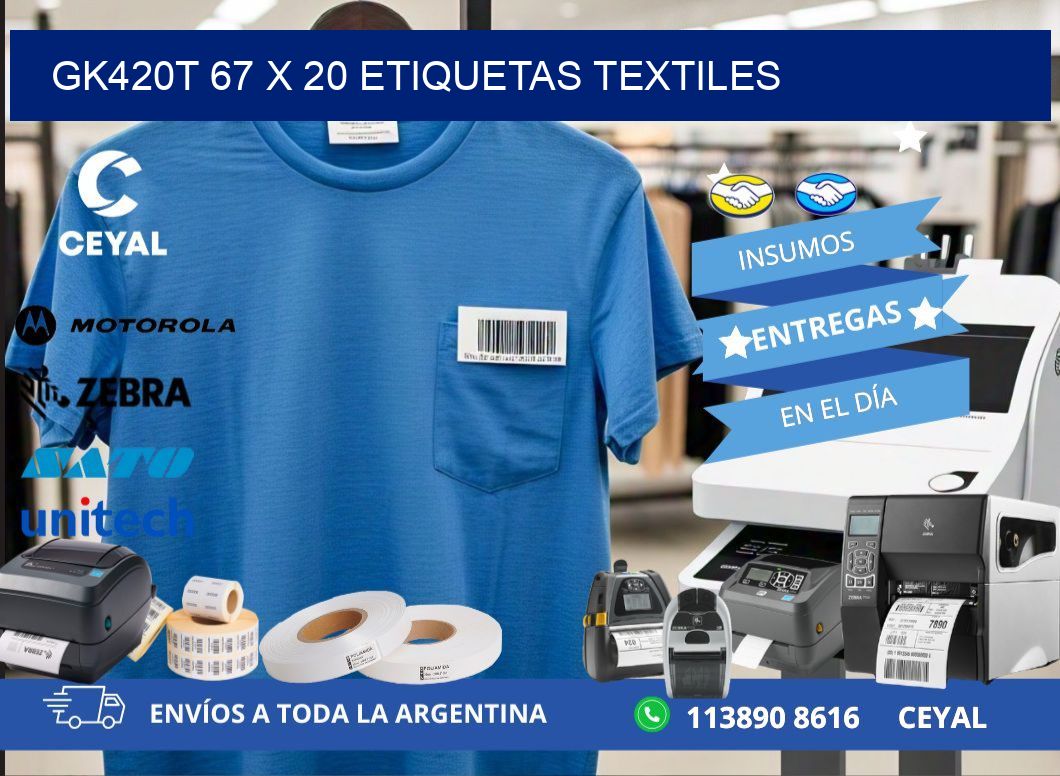 GK420T 67 x 20 ETIQUETAS TEXTILES