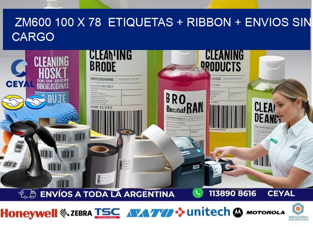 ZM600 100 x 78  etiquetas + ribbon + envios sin cargo