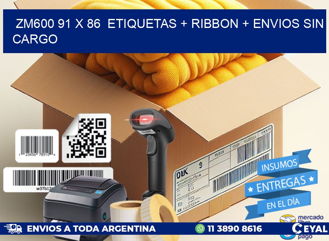 ZM600 91 x 86  etiquetas + ribbon + envios sin cargo