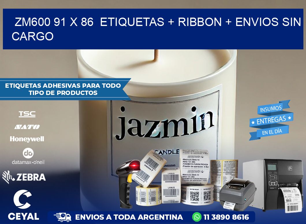ZM600 91 x 86  etiquetas + ribbon + envios sin cargo