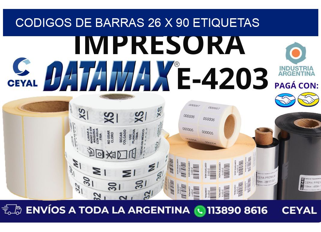 codigos de barras 26 x 90 etiquetas
