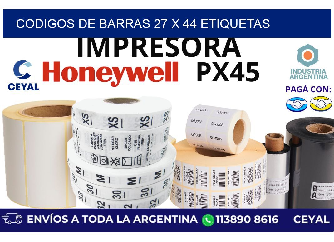 codigos de barras 27 x 44 etiquetas