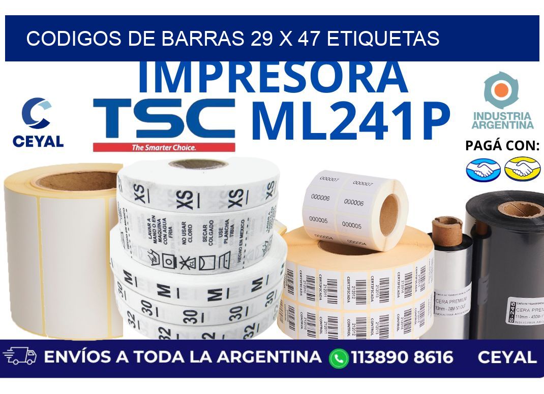 codigos de barras 29 x 47 etiquetas