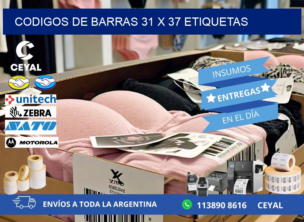 codigos de barras 31 x 37 etiquetas