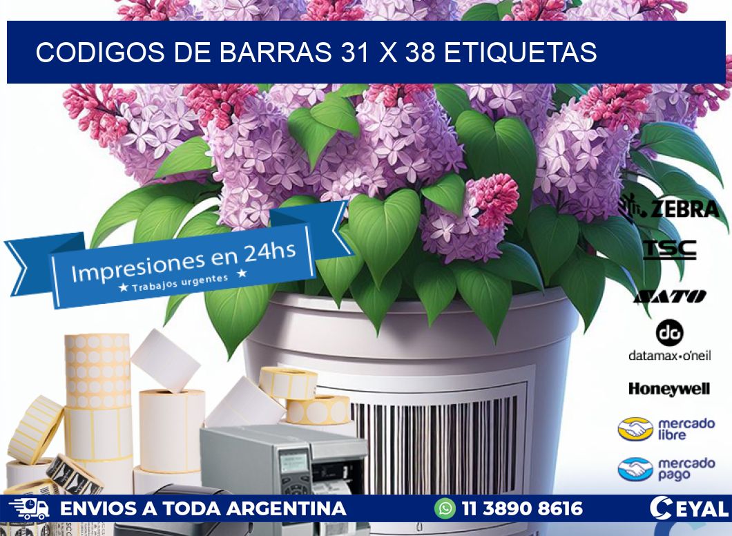 codigos de barras 31 x 38 etiquetas