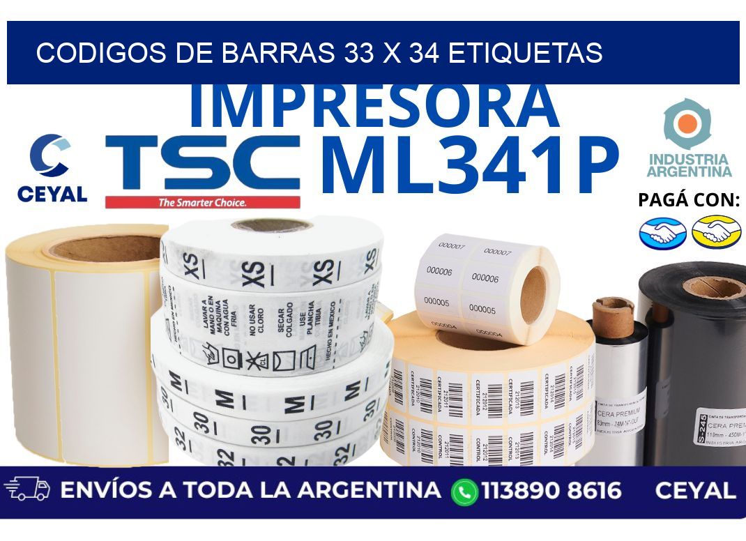 codigos de barras 33 x 34 etiquetas