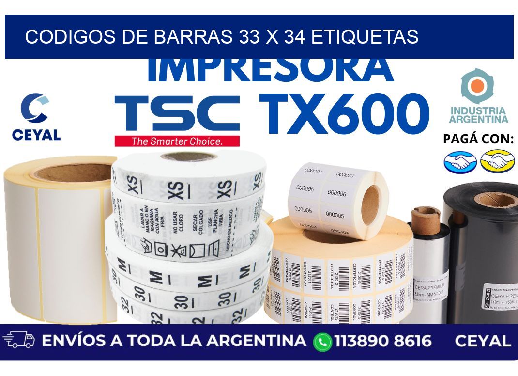 codigos de barras 33 x 34 etiquetas
