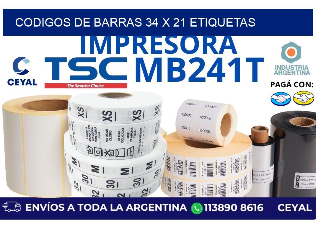 codigos de barras 34 x 21 etiquetas