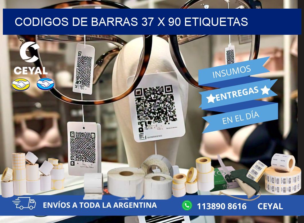 codigos de barras 37 x 90 etiquetas