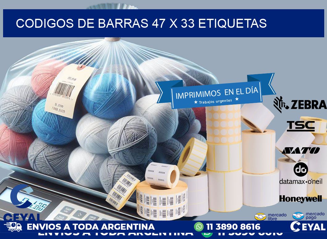 codigos de barras 47 x 33 etiquetas