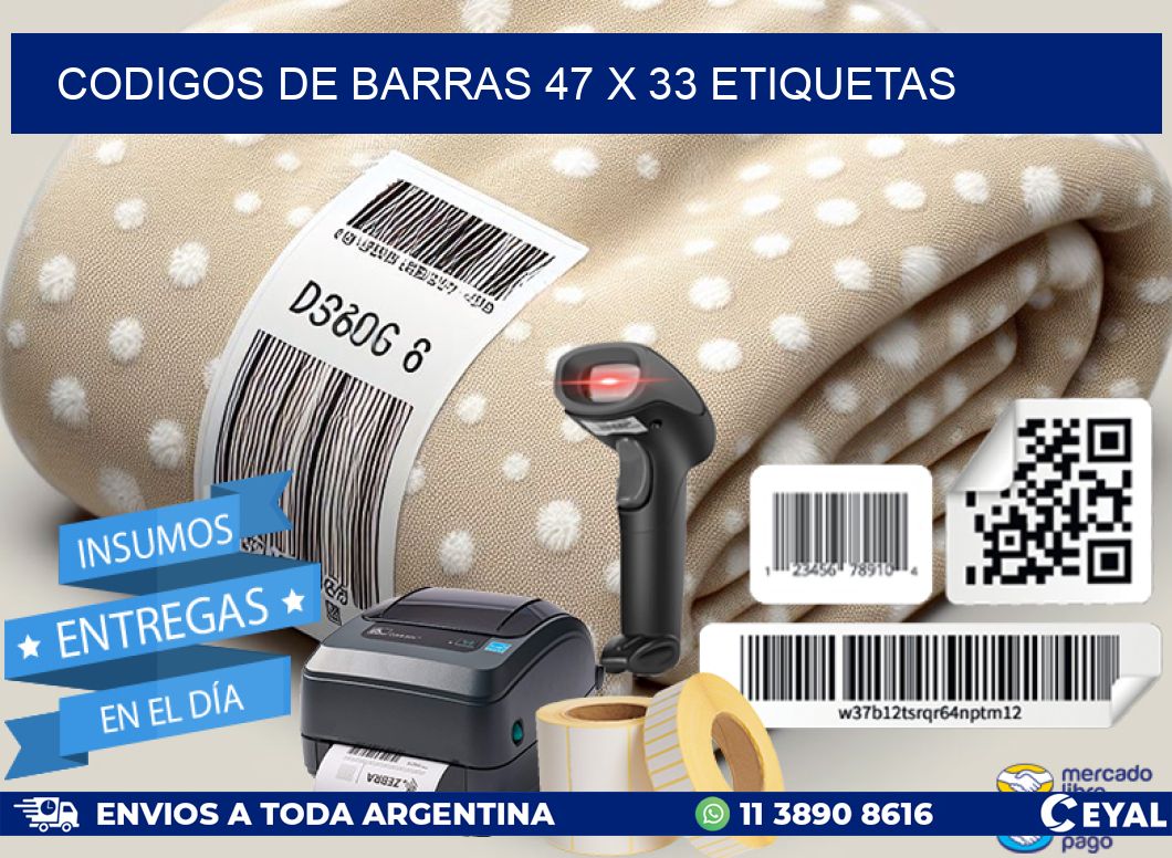 codigos de barras 47 x 33 etiquetas