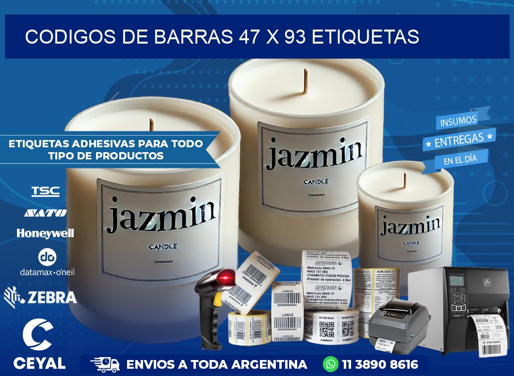 codigos de barras 47 x 93 etiquetas