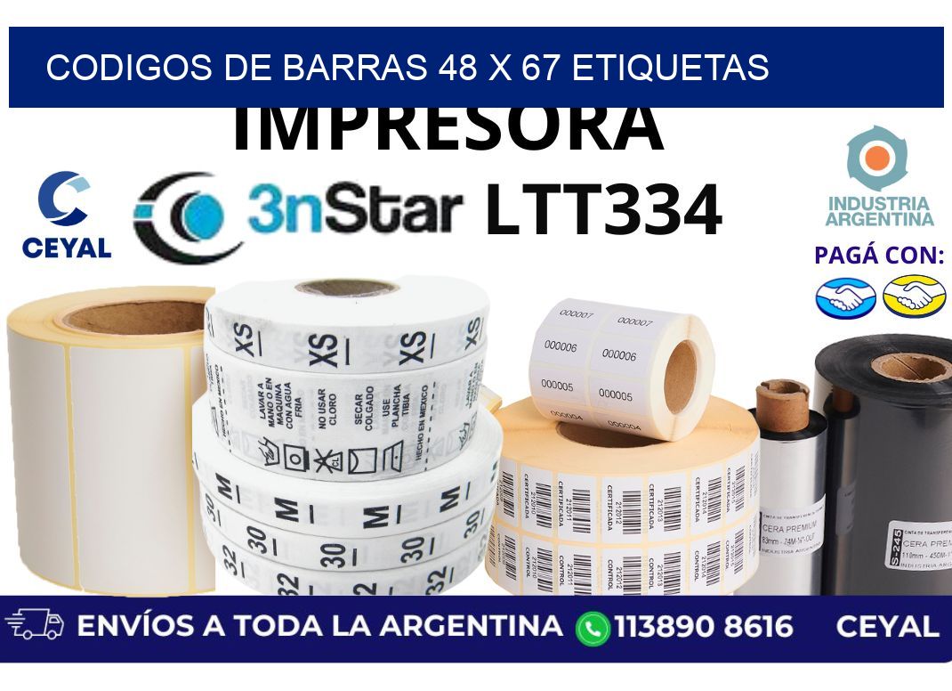 codigos de barras 48 x 67 etiquetas