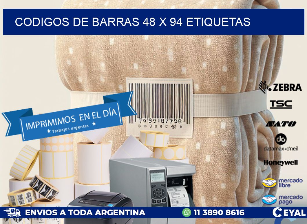 codigos de barras 48 x 94 etiquetas